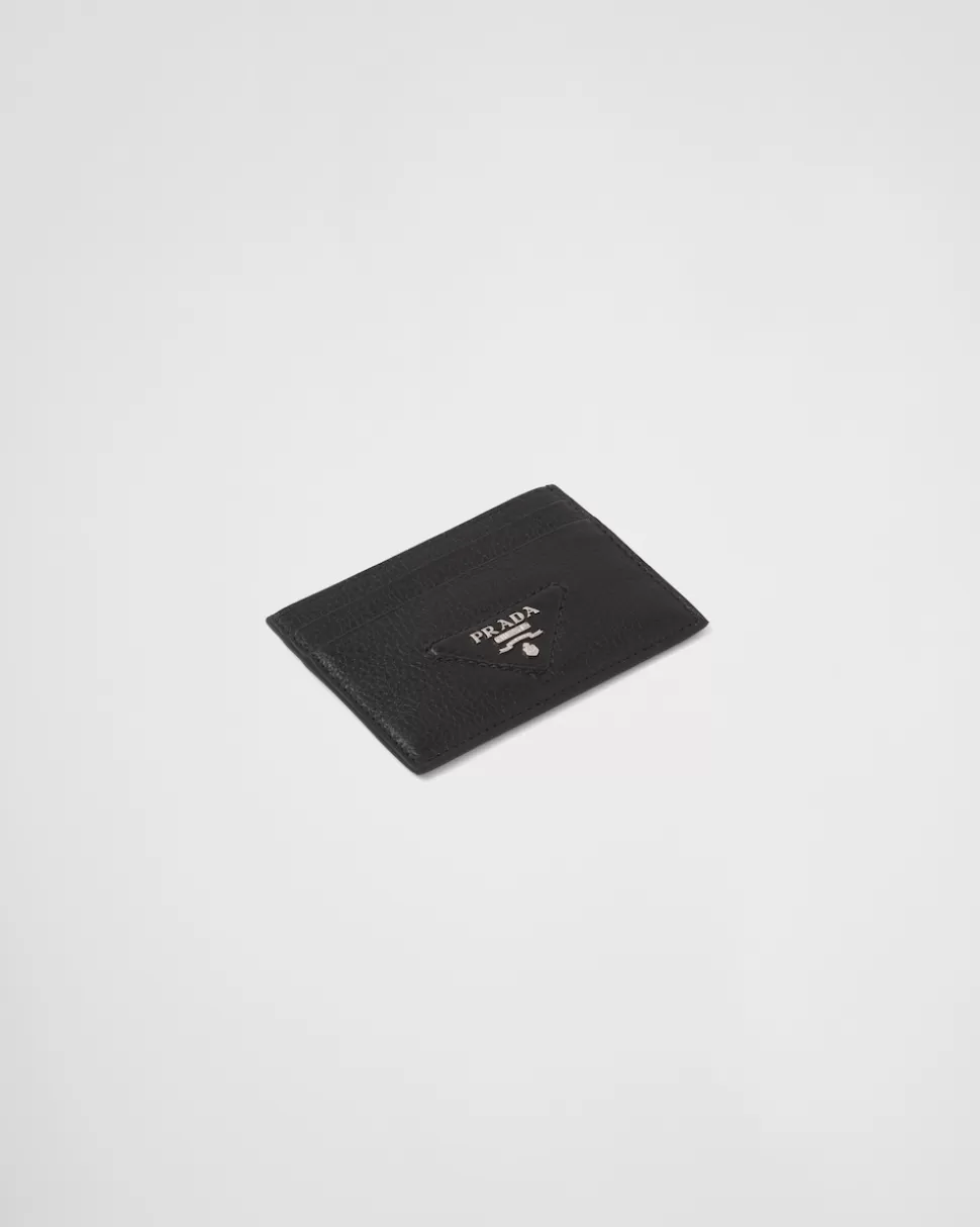 Discount Prada Kartenetui Aus Leder Schwarz