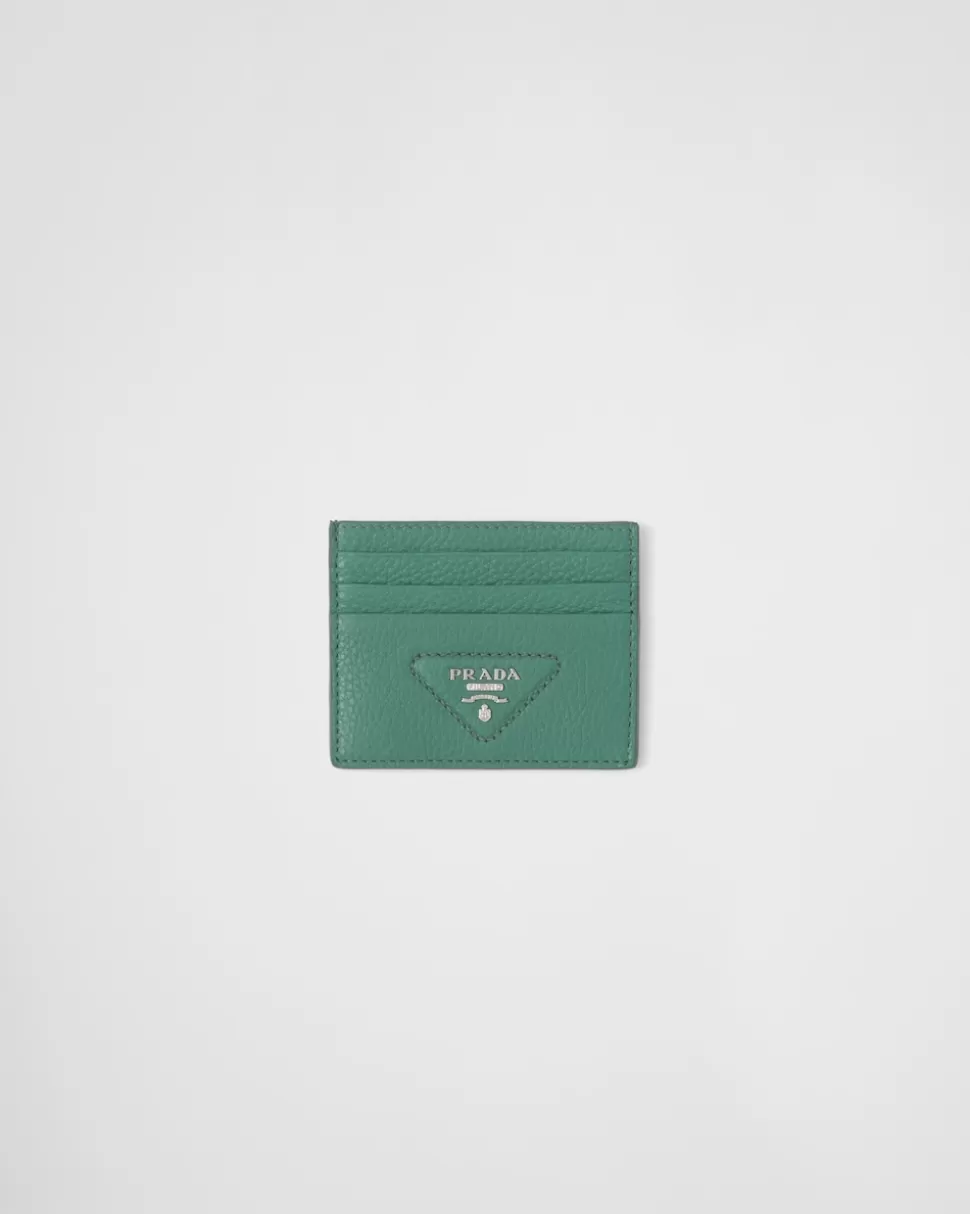 Clearance Prada Kartenetui Aus Leder Schwarz