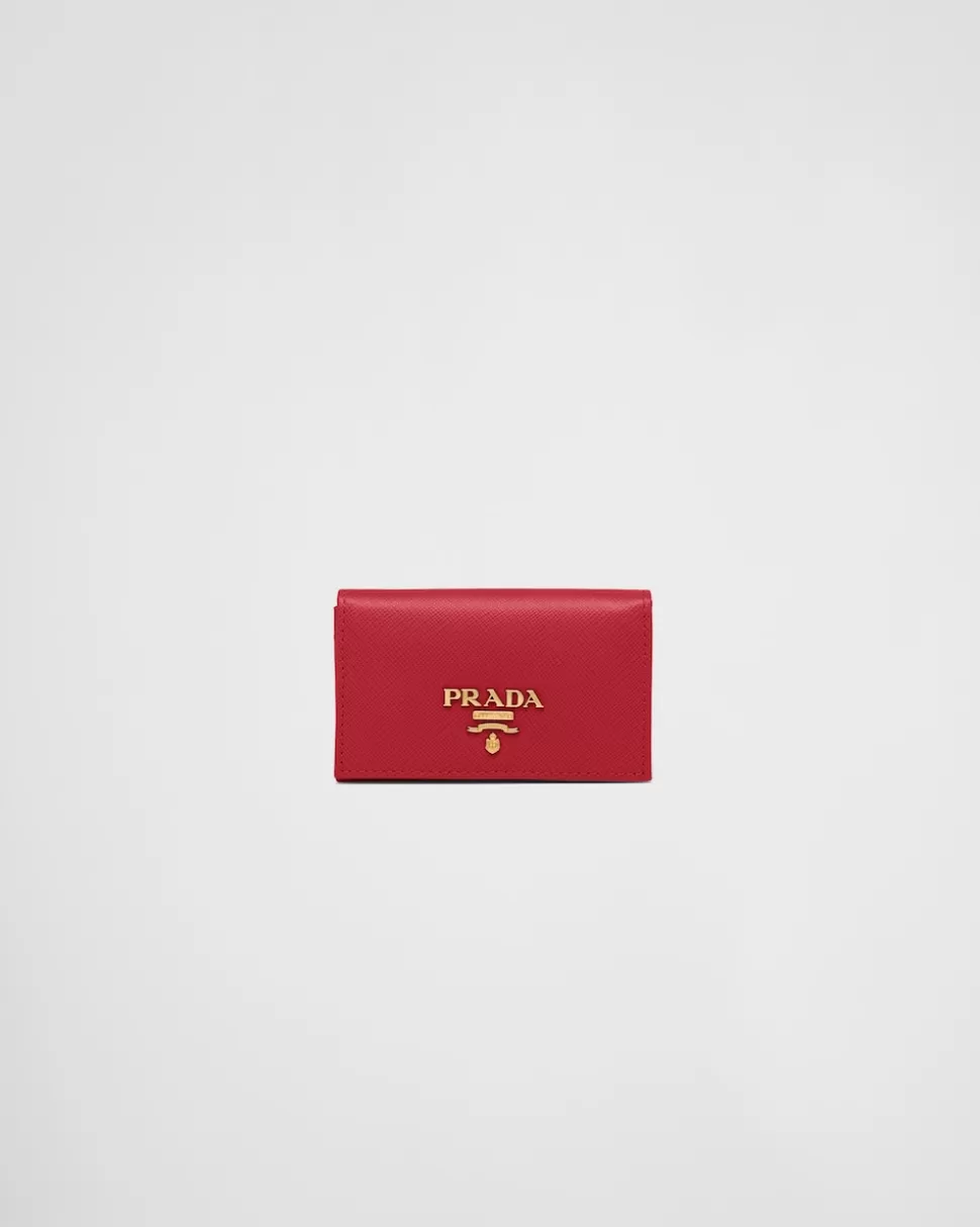 Fashion Prada Kartenetui Aus Leder Schwarz