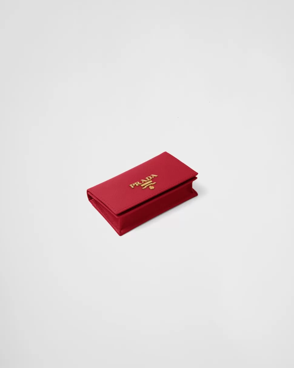 Fashion Prada Kartenetui Aus Leder Schwarz
