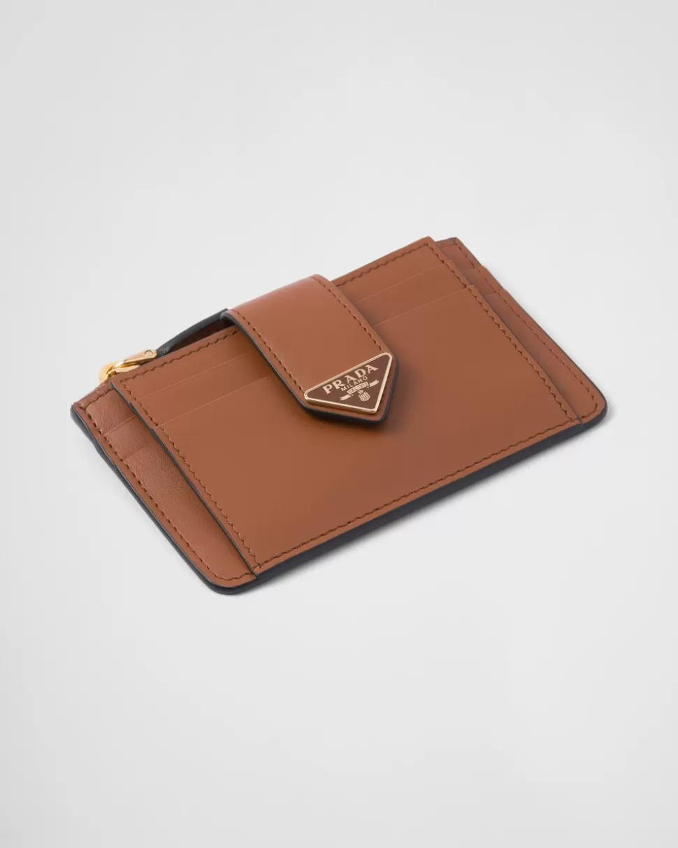 Clearance Prada Kartenetui Aus Leder Schwarz