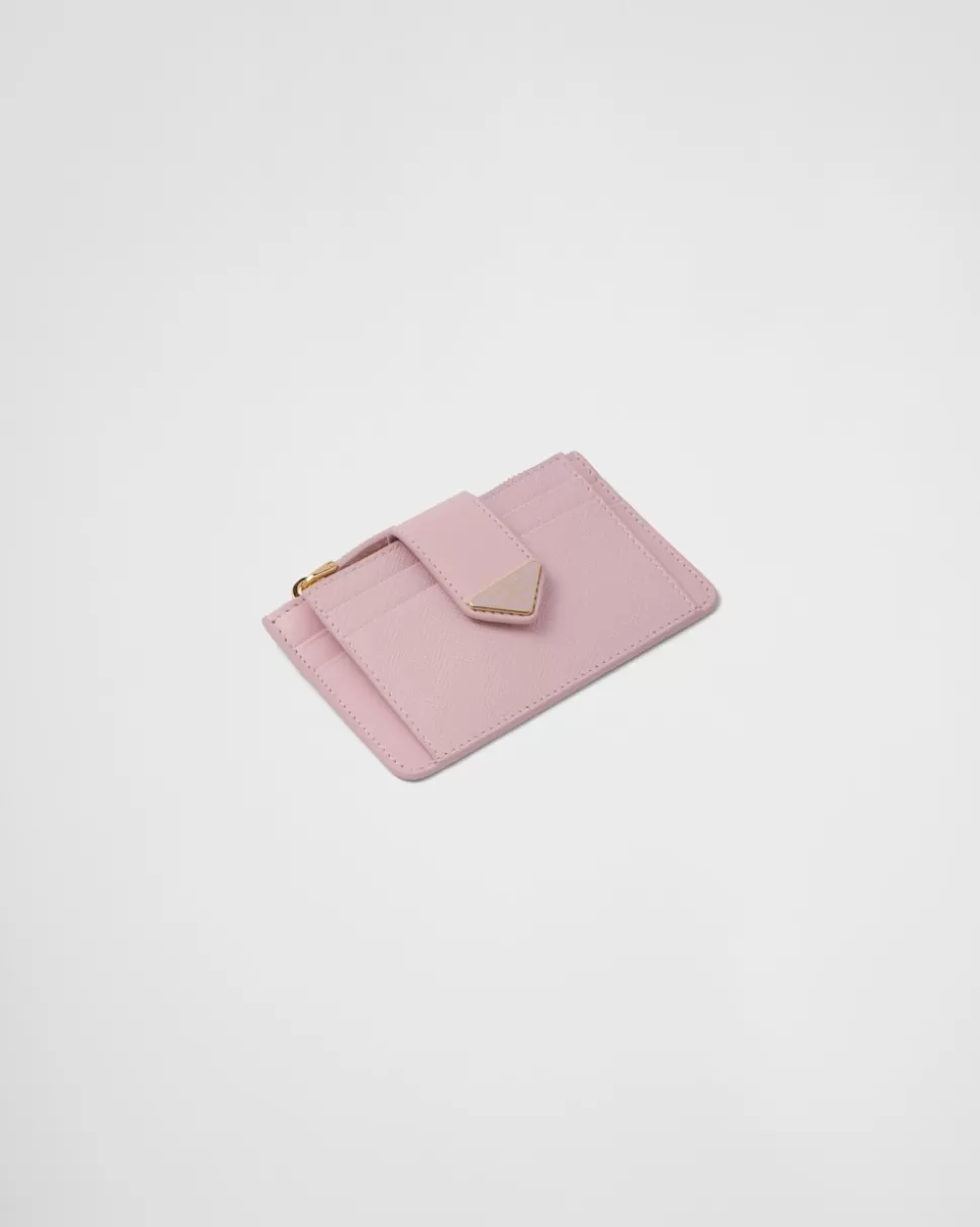 Sale Prada Kartenetui Aus Saffiano Und Leder Schwarz