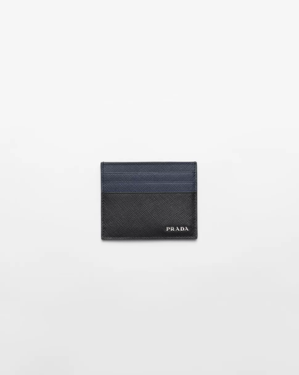 Discount Prada Kartenetui Aus Saffiano-leder Schwarz