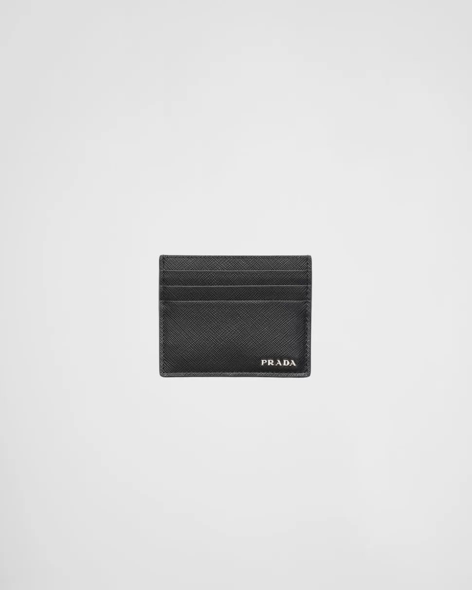 Discount Prada Kartenetui Aus Saffiano-leder Schwarz
