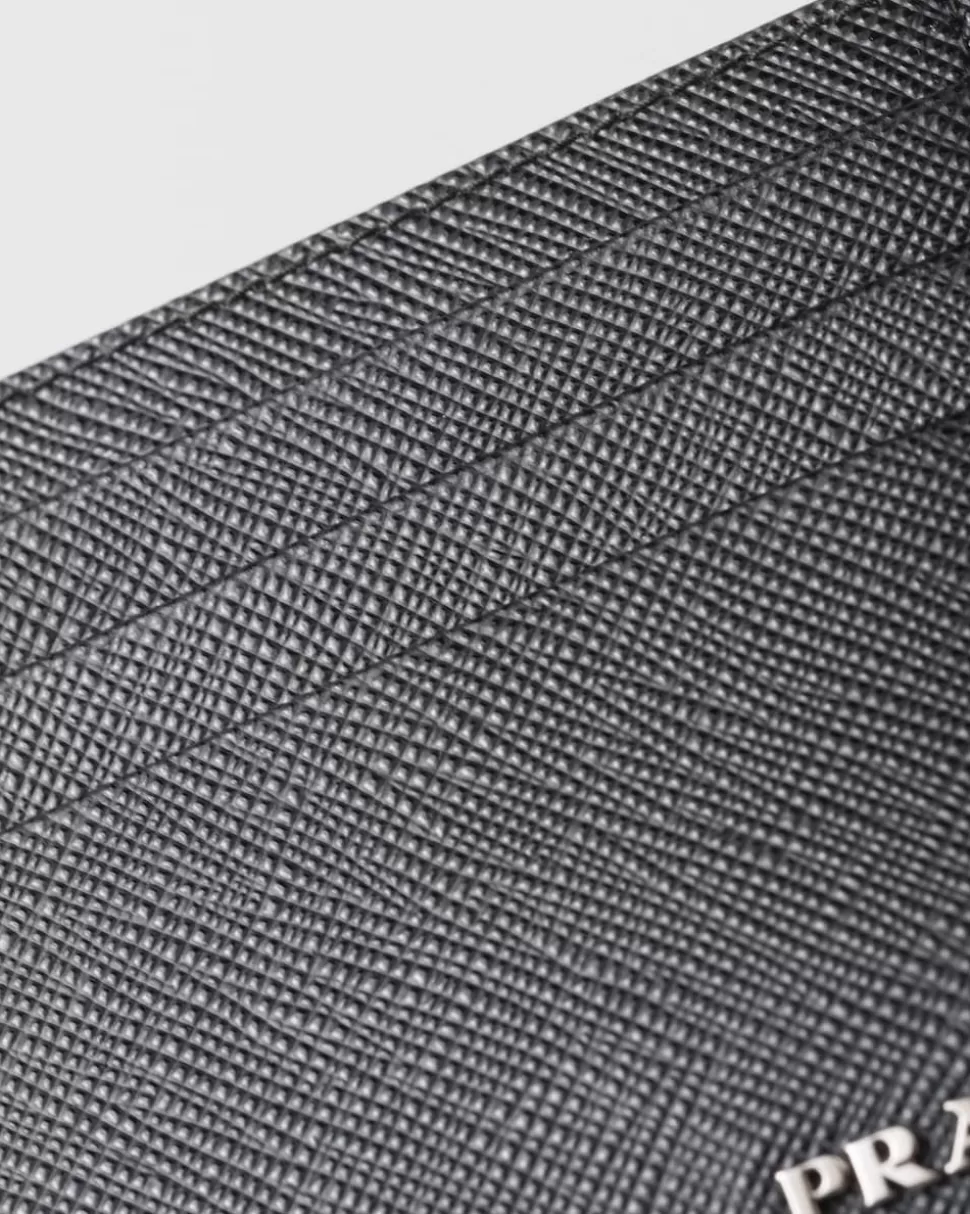 Discount Prada Kartenetui Aus Saffiano-leder Schwarz