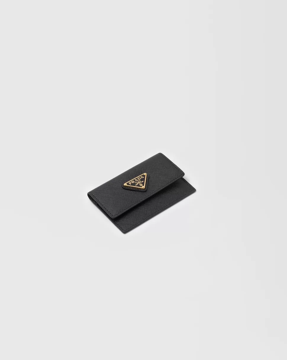 Discount Prada Kartenetui Aus Saffiano-leder Schwarz