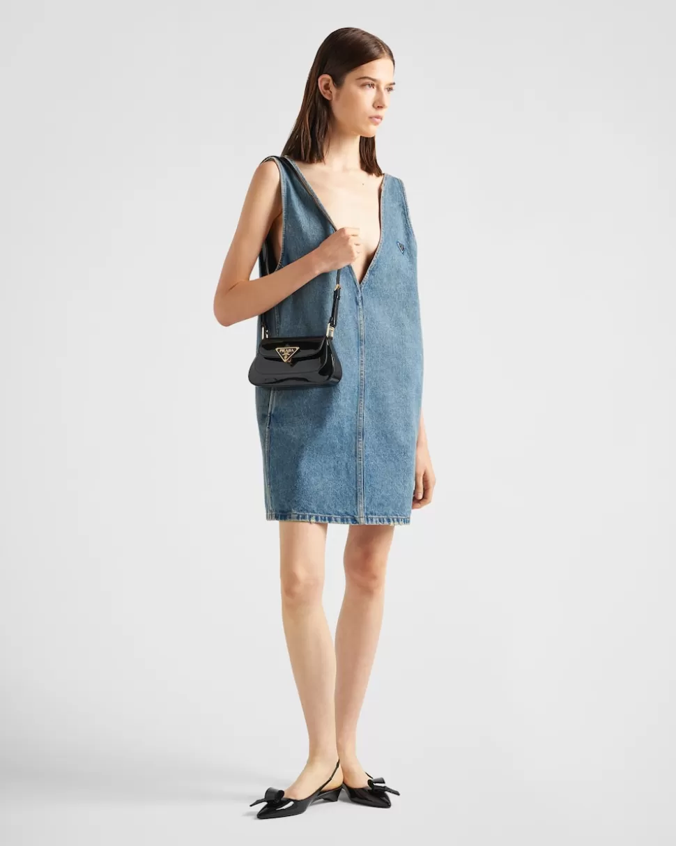 Online Prada Kleid Aus Denim MITTELBLAU