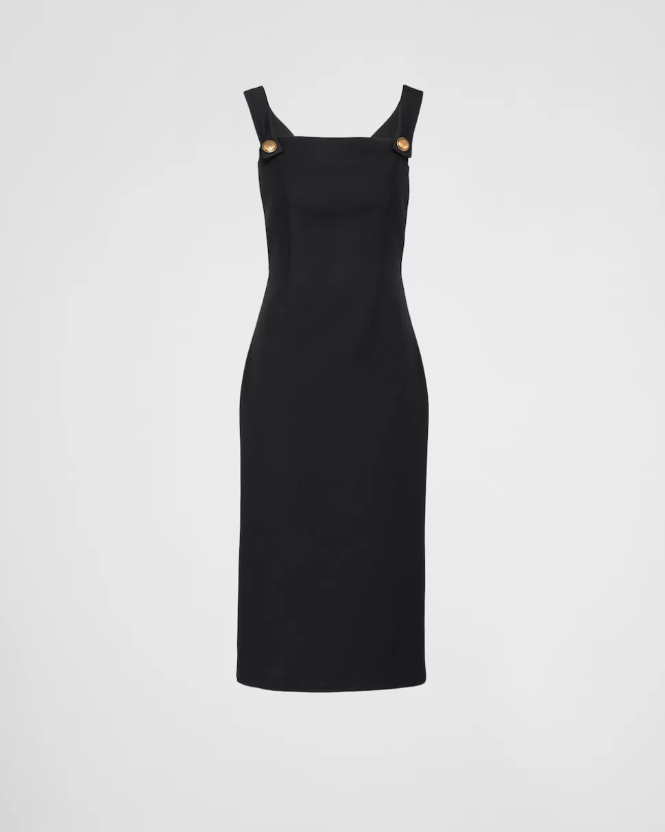 Cheap Prada Kleid Aus Tricotine Schwarz
