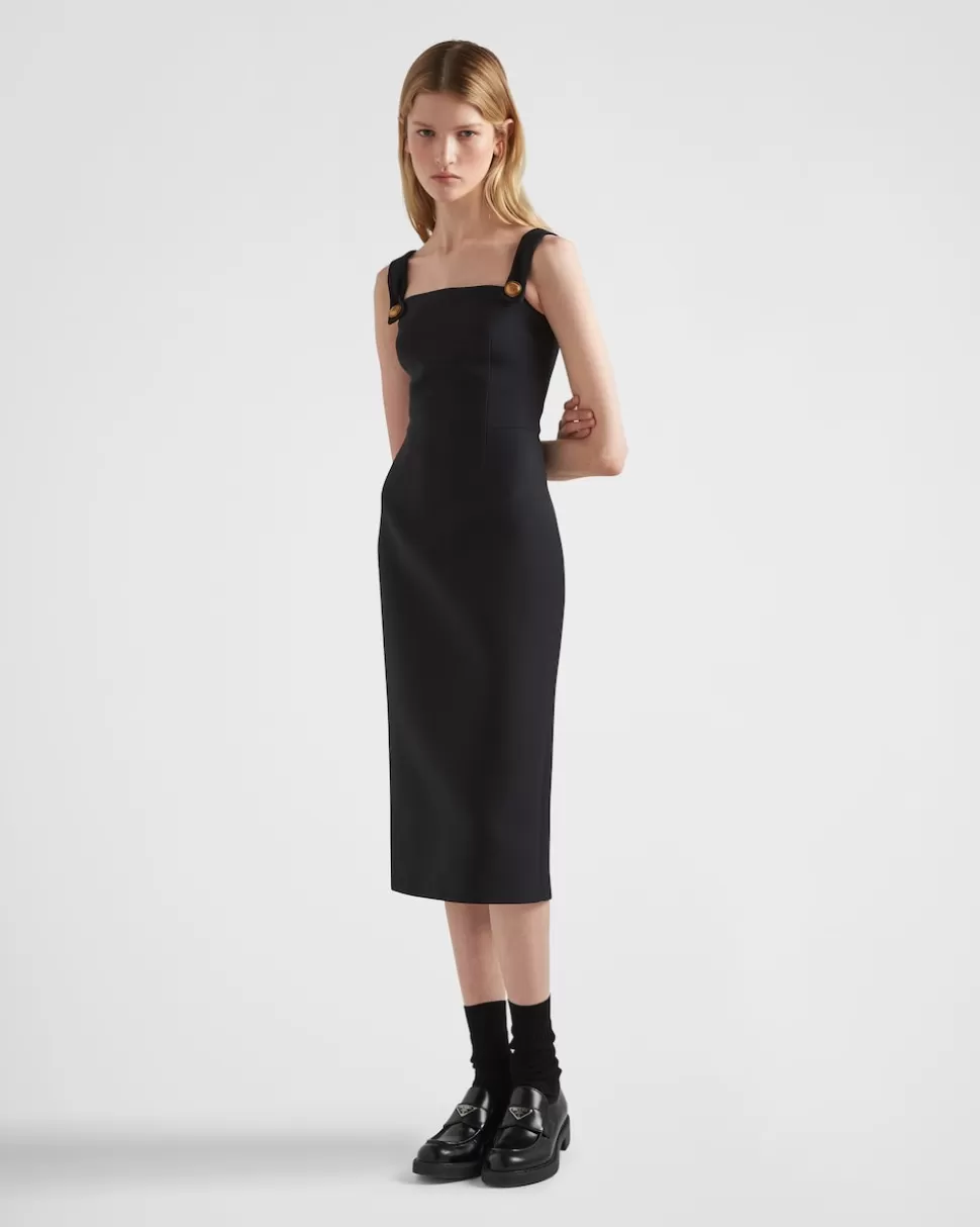Cheap Prada Kleid Aus Tricotine Schwarz