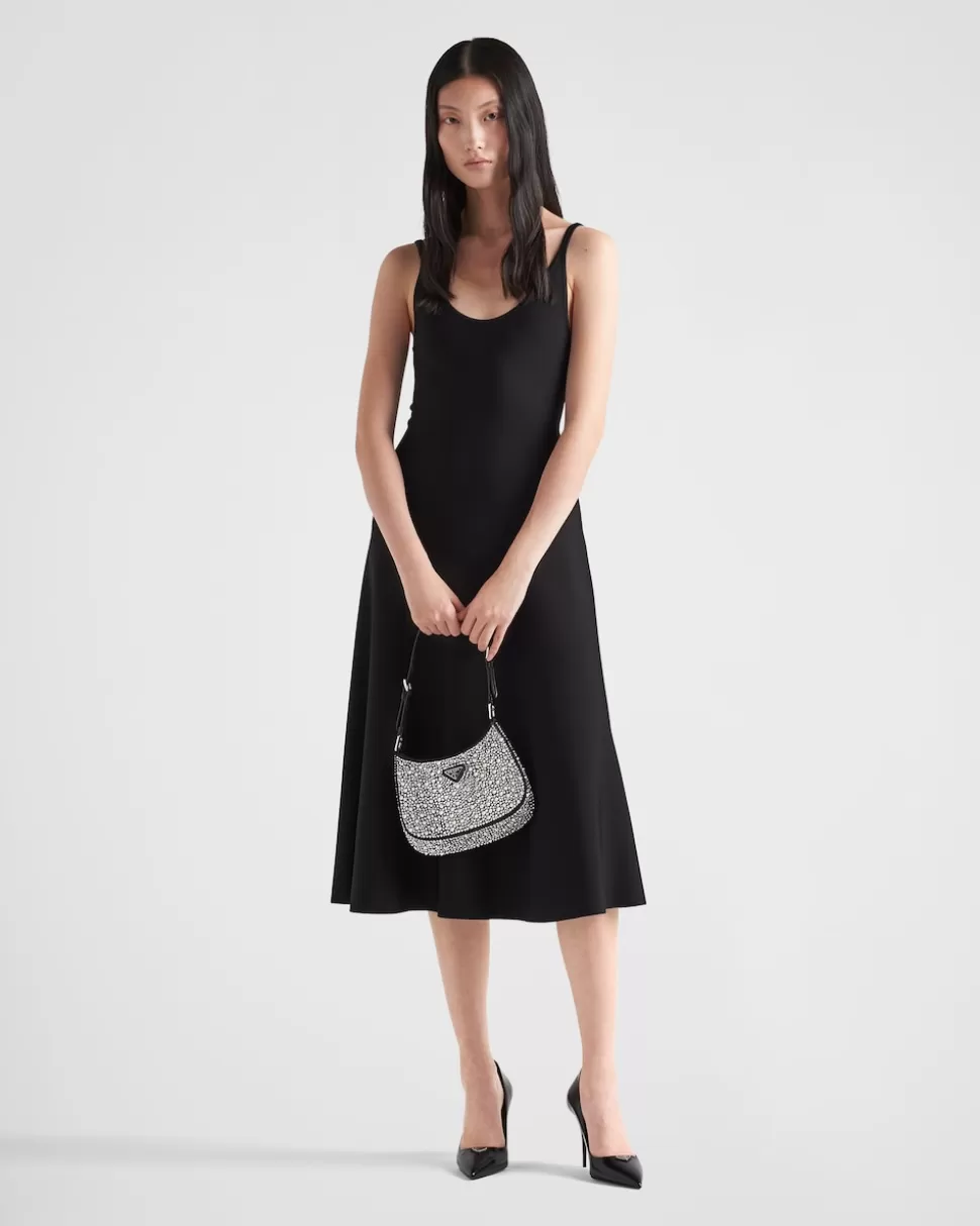 Outlet Prada Kleid Aus Viskose Schwarz