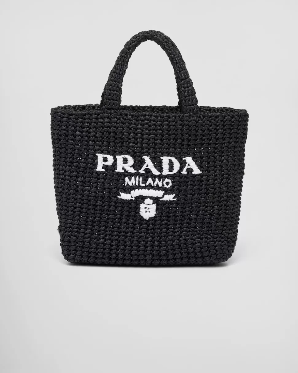 Shop Prada Kleine Gehäkelte Tote Bag Schwarz