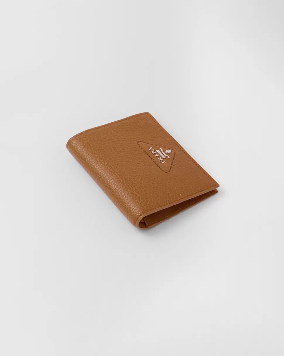 New Prada Kleine Geldbörse Aus Leder Schwarz