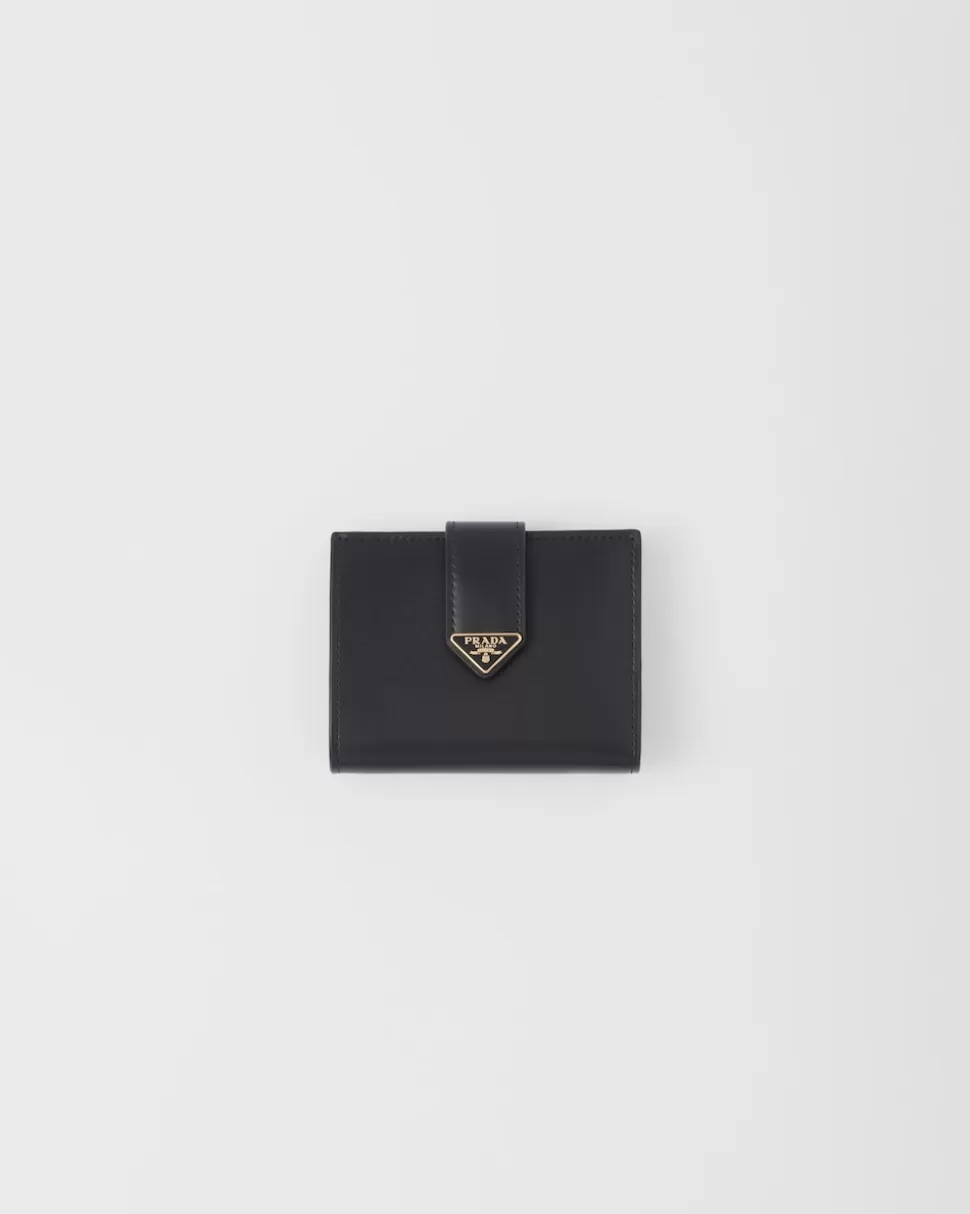 Fashion Prada Kleine Geldbörse Aus Leder Schwarz