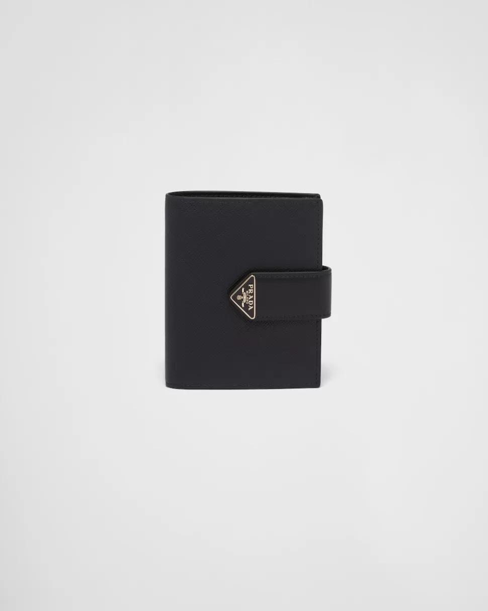 Discount Prada Kleine Geldbörse Aus Saffiano Und Leder Schwarz