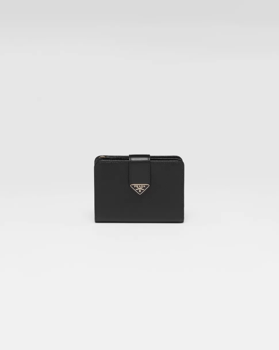 Flash Sale Prada Kleine Geldbörse Aus Saffiano-leder Schwarz