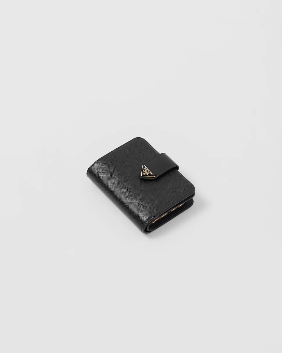 Flash Sale Prada Kleine Geldbörse Aus Saffiano-leder Schwarz