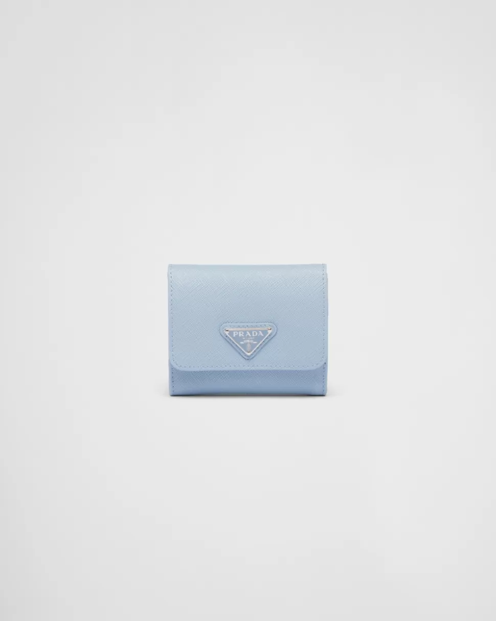 Flash Sale Prada Kleine Geldbörse Aus Saffiano-leder Weiss