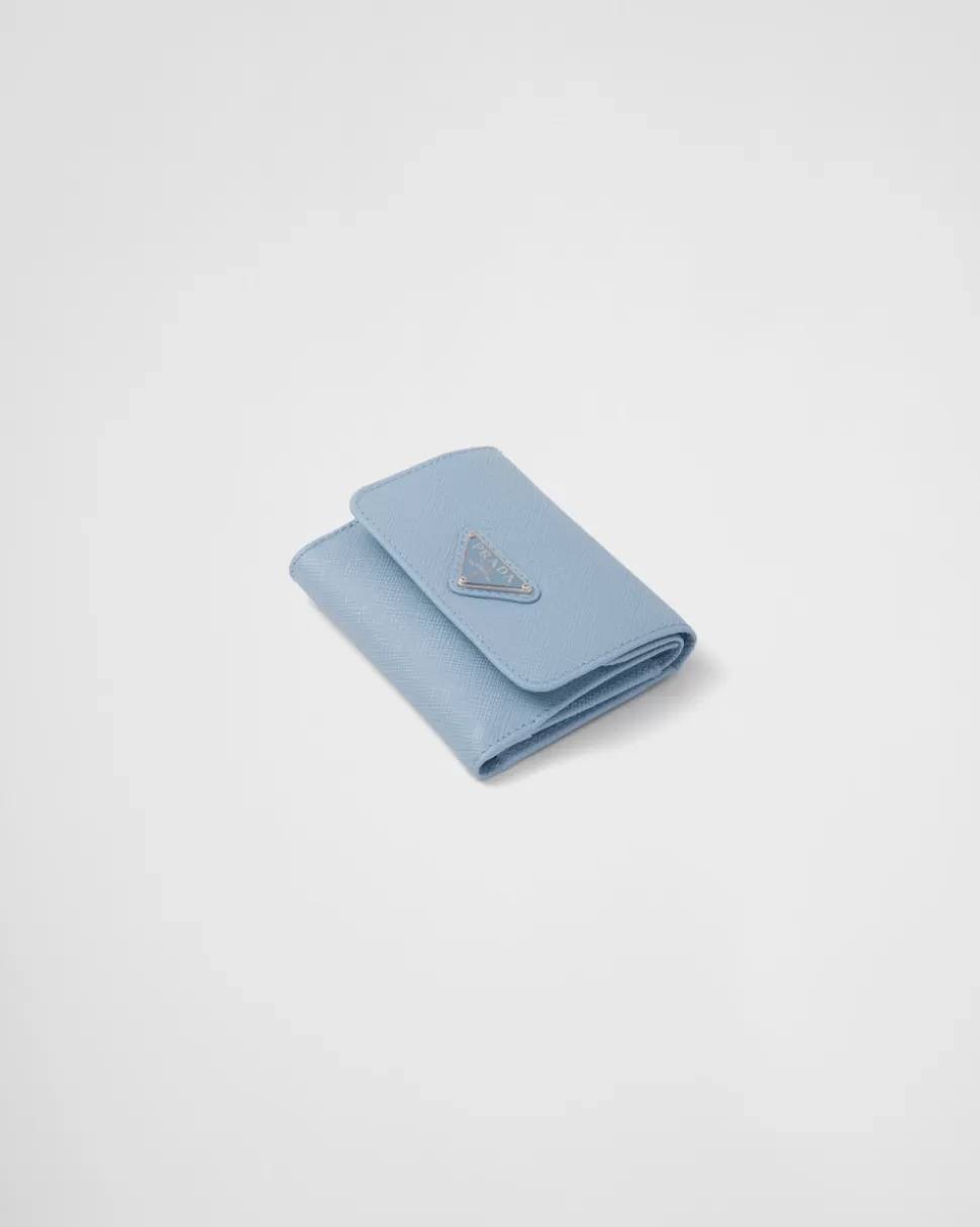 Flash Sale Prada Kleine Geldbörse Aus Saffiano-leder Weiss
