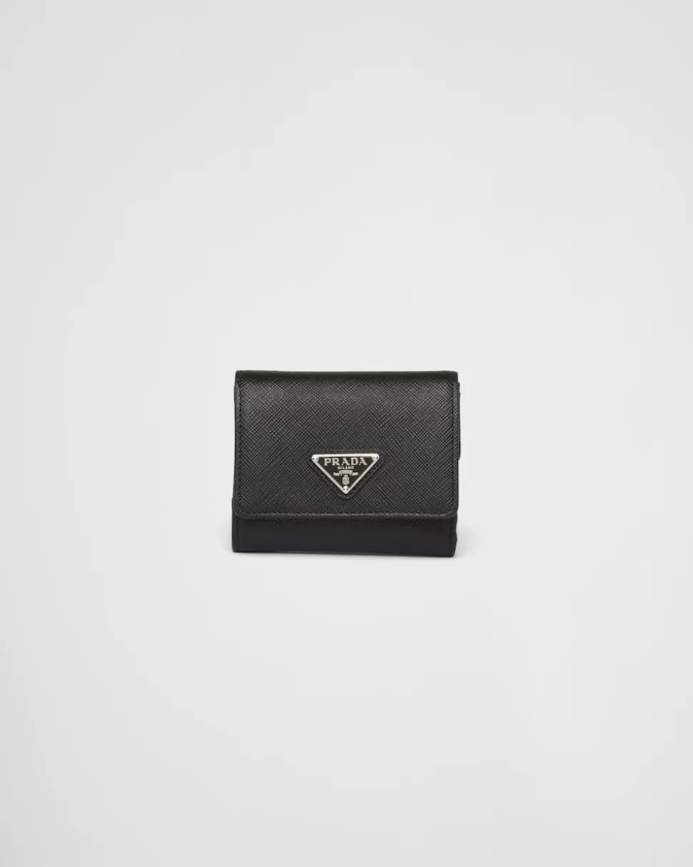 Online Prada Kleine Geldbörse Aus Saffiano-leder Weiss