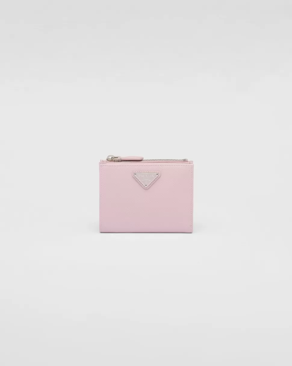 Sale Prada Kleine Geldbörse Aus Saffiano-leder Schwarz