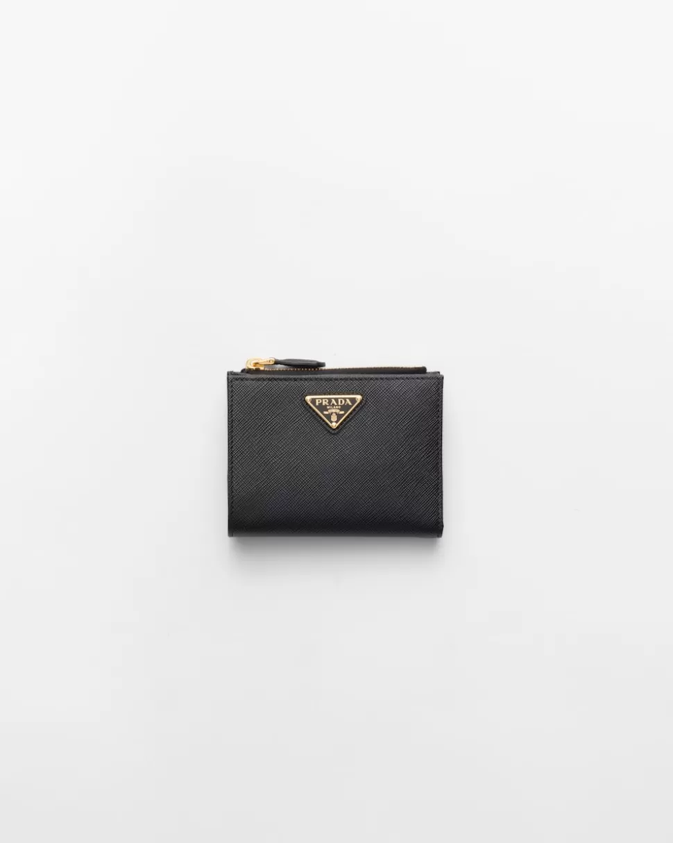 Clearance Prada Kleine Geldbörse Aus Saffiano-leder Schwarz