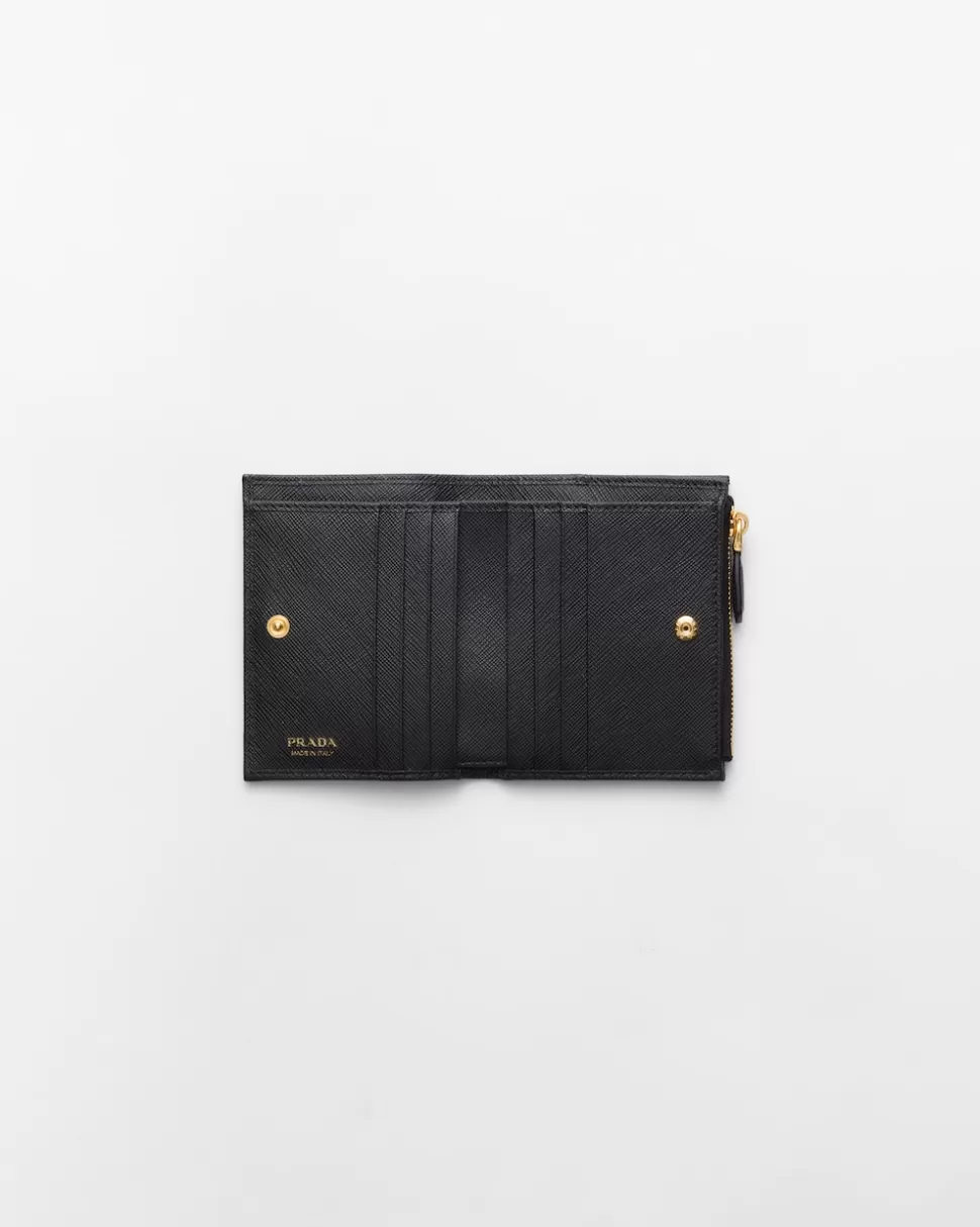 Clearance Prada Kleine Geldbörse Aus Saffiano-leder Schwarz