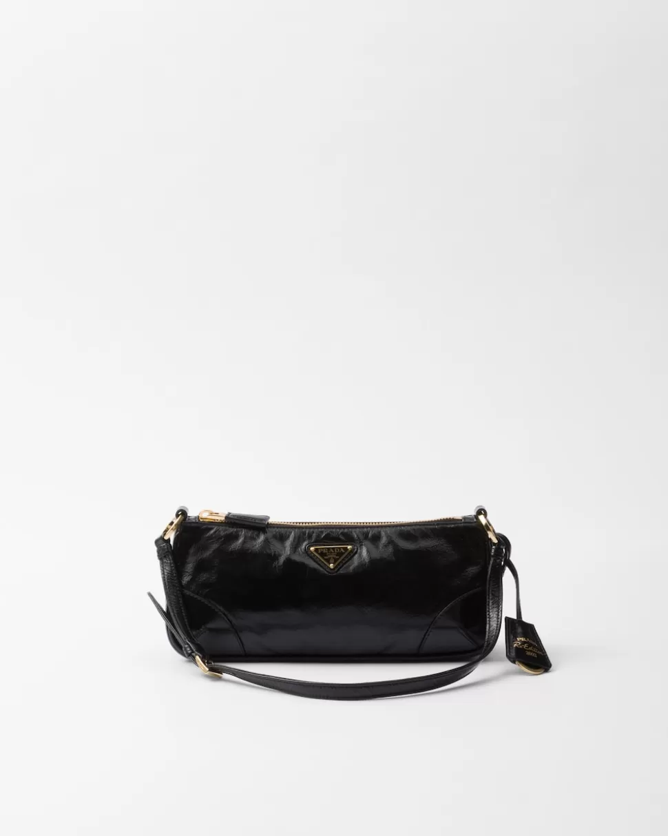 Fashion Prada Kleine Re-edition 2002 Schultertasche Aus Leder Schwarz