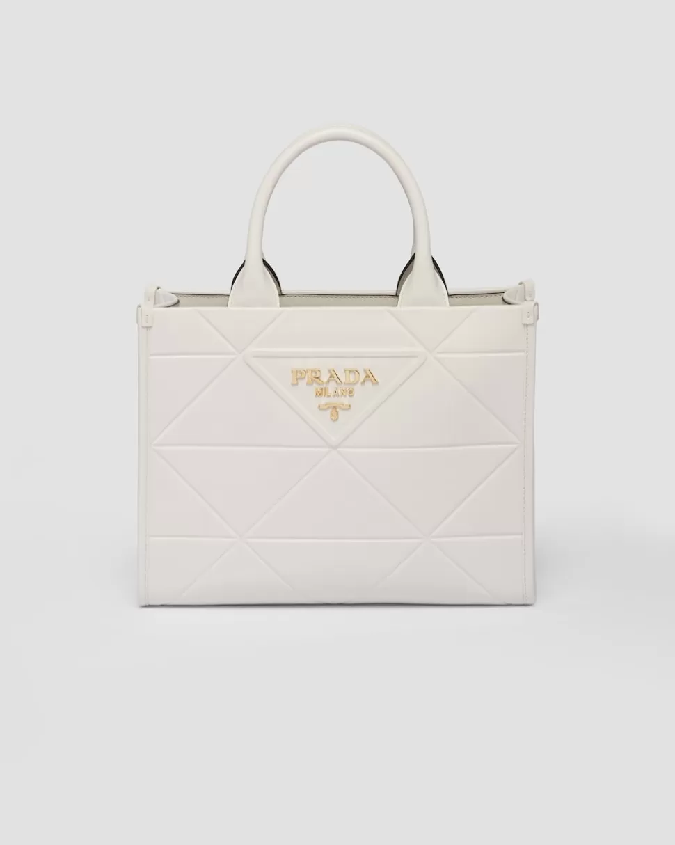 Cheap Prada Kleine Symbole Tasche Aus Leder Mit Ziersteppung Schwarz