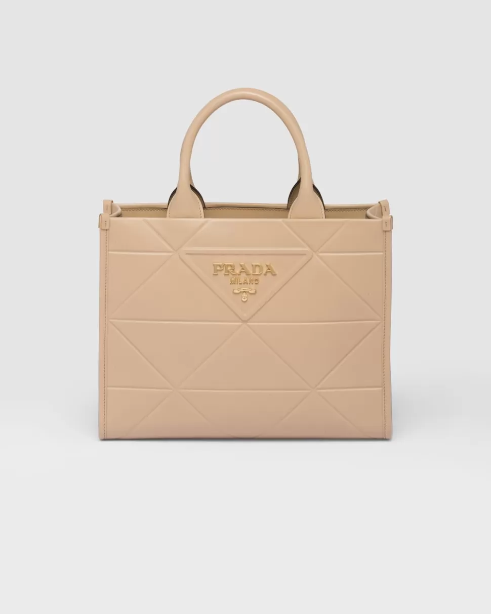 Hot Prada Kleine Symbole Tasche Aus Leder Mit Ziersteppung Schwarz