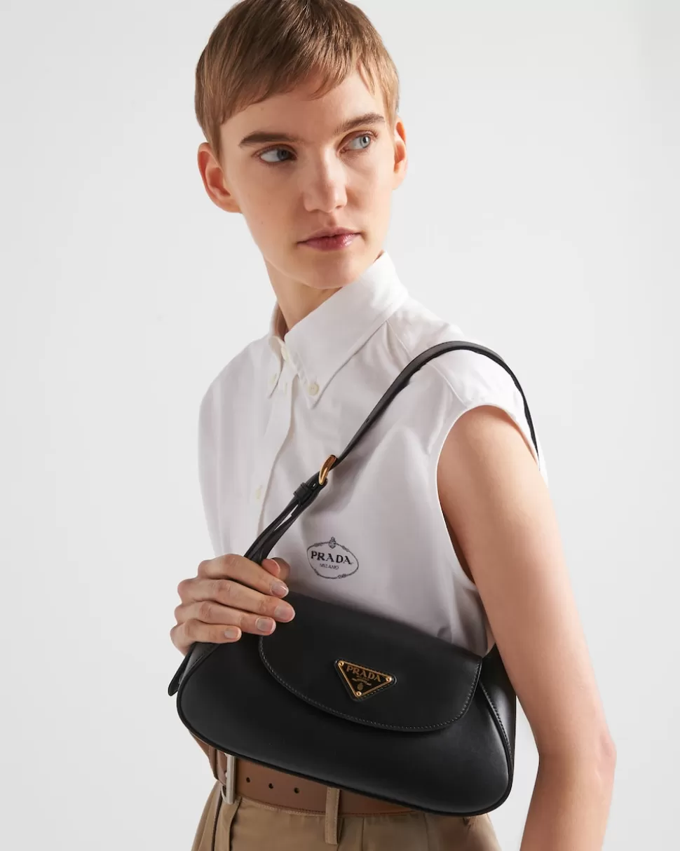 Cheap Prada Kleine Schultertasche Aus Leder Schwarz