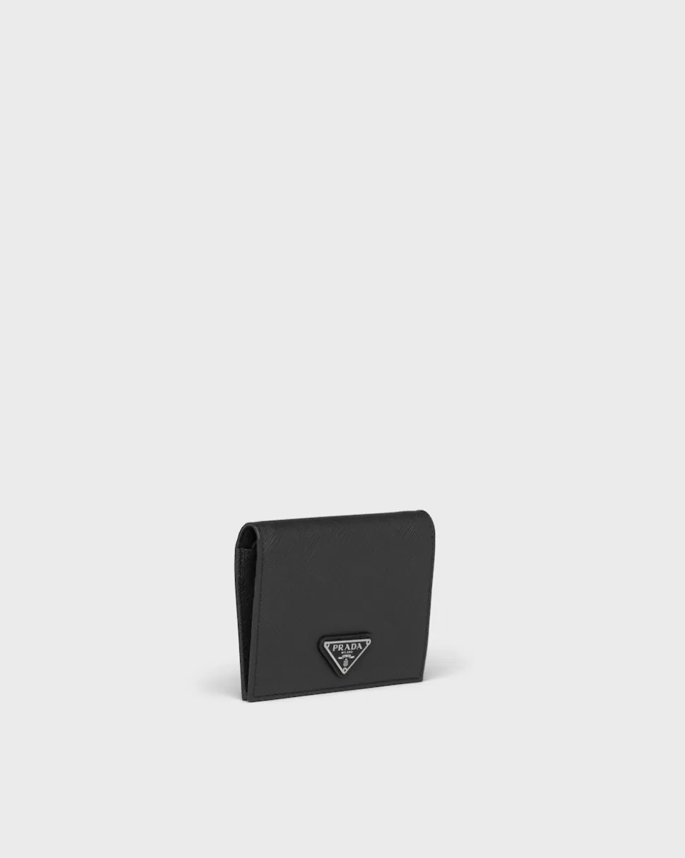 Cheap Prada Kleines Portemonnaie Aus Saffiano Leder Schwarz