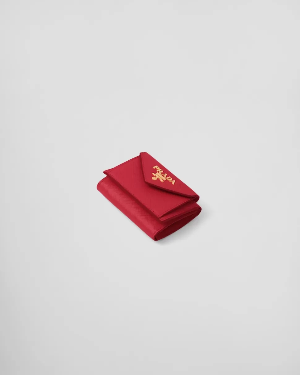 Best Sale Prada Kleines Portemonnaie Aus Saffiano-leder Schwarz