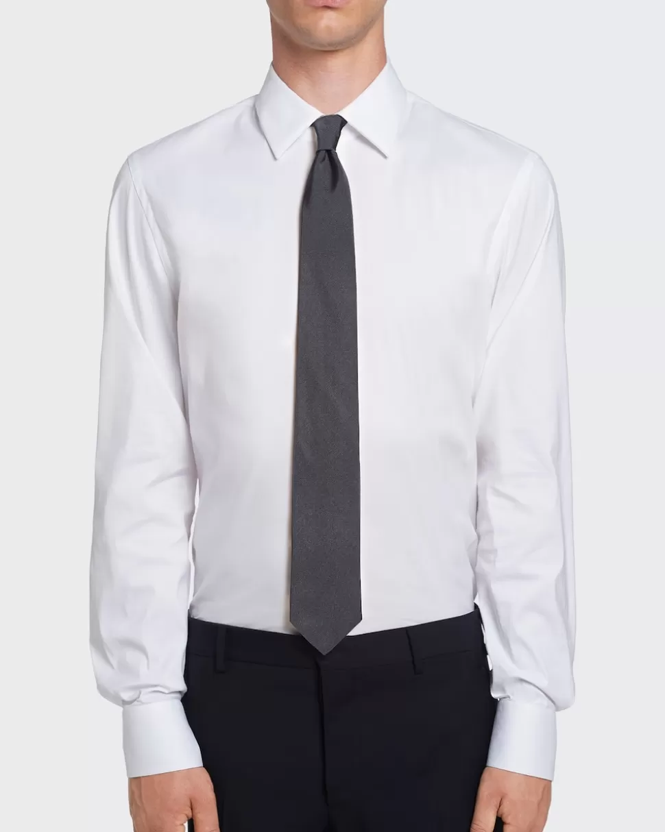 Cheap Prada Krawatte Aus Microfaille Rauchgrau