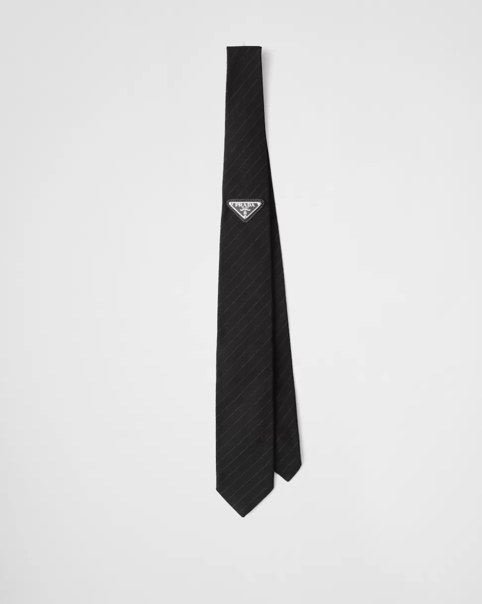 Cheap Prada Krawatte Aus Seide Schwarz