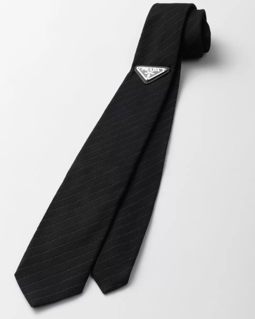 Cheap Prada Krawatte Aus Seide Schwarz