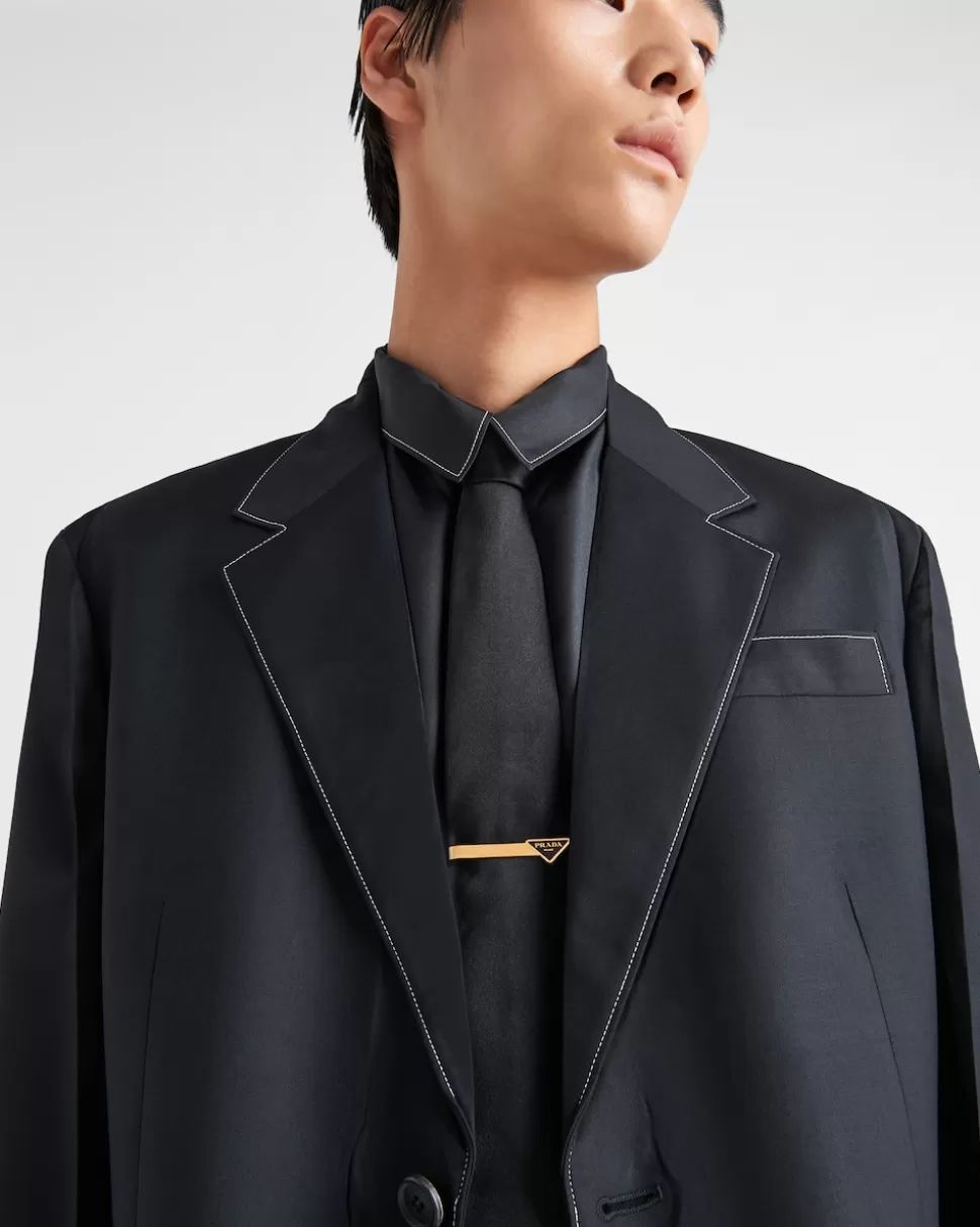 Shop Prada Krawattenklammer Aus Sterlingsilber Weiss