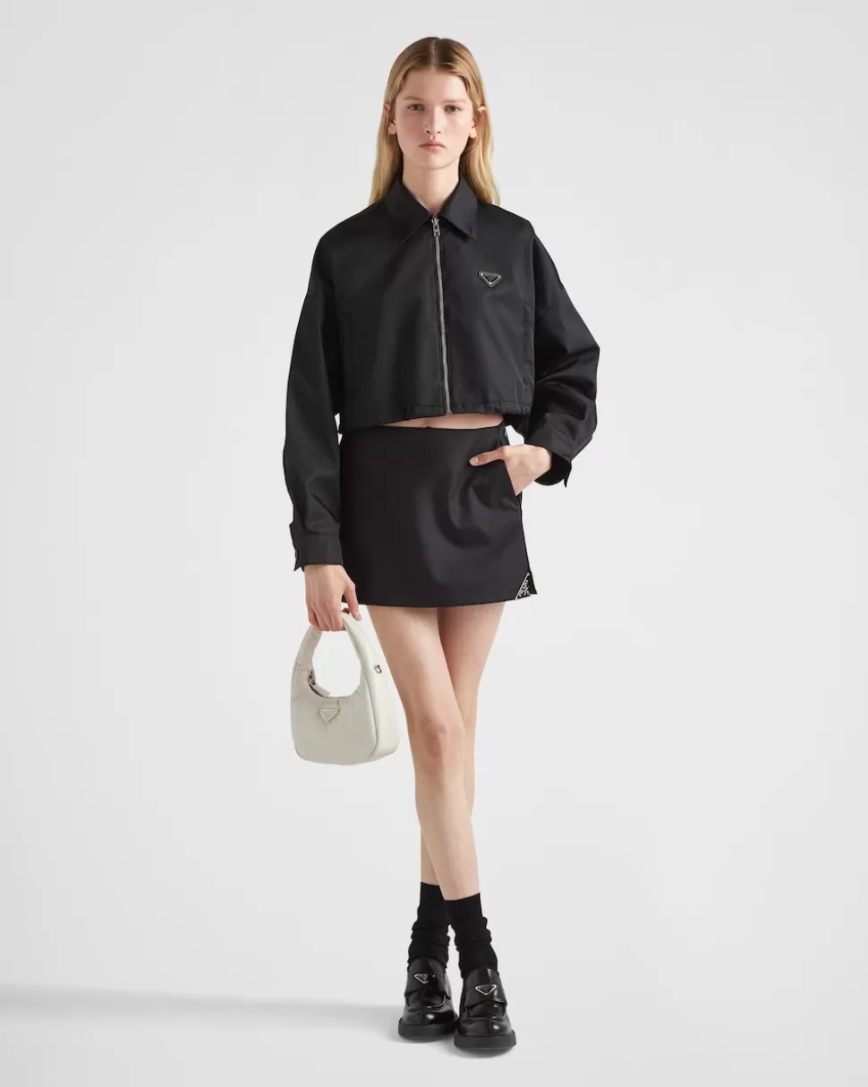 New Prada Kurze Blousonjacke Aus Re-nylon Schwarz