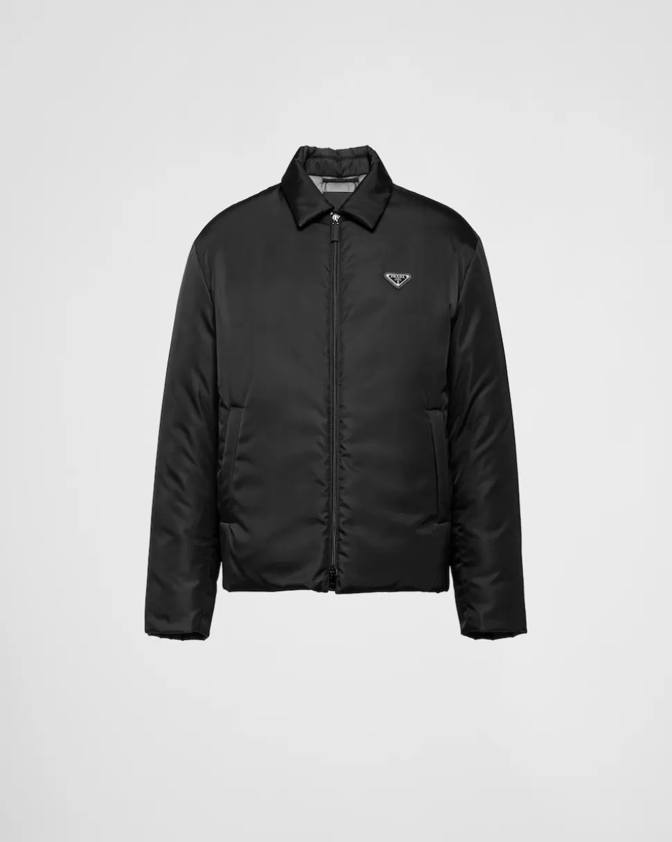 Best Sale Prada Kurze Daunenjacke Aus Re-nylon Schwarz