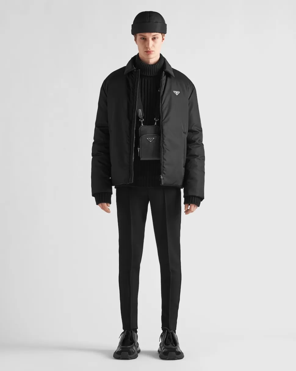 Best Sale Prada Kurze Daunenjacke Aus Re-nylon Schwarz