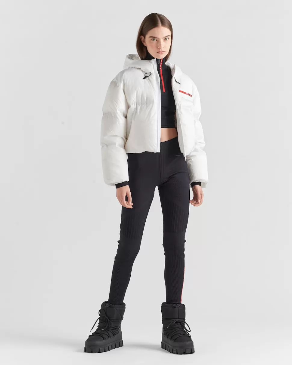 Hot Prada Kurze Daunenjacke Aus Technischem Re-nylon Schwarz