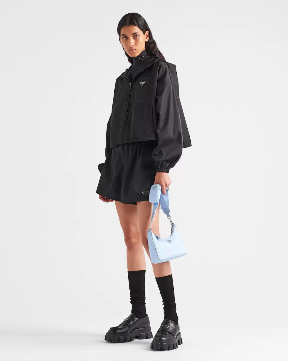 Outlet Prada Kurze Jacke Aus Re-nylon Schwarz