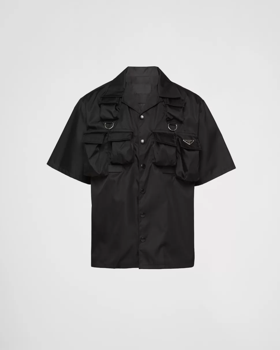 Clearance Prada Kurzärmliges Hemd Aus Re-nylon Schwarz