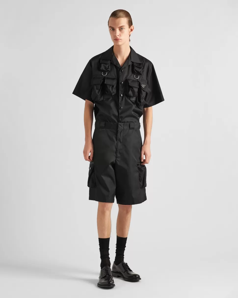 Clearance Prada Kurzärmliges Hemd Aus Re-nylon Schwarz