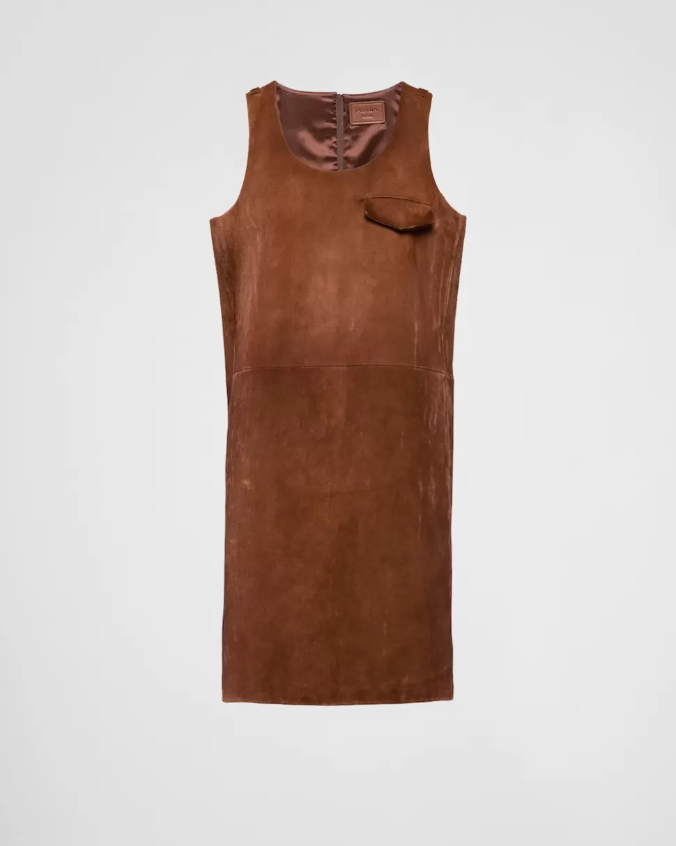 Discount Prada Langes Top Aus Wildleder Eiche