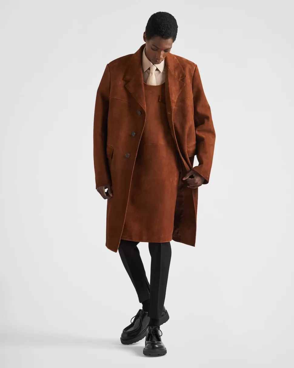 Discount Prada Langes Top Aus Wildleder Eiche