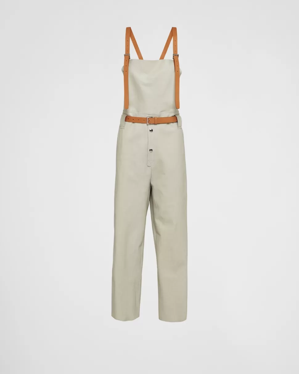 Fashion Prada Latzhose Aus Leder Eis