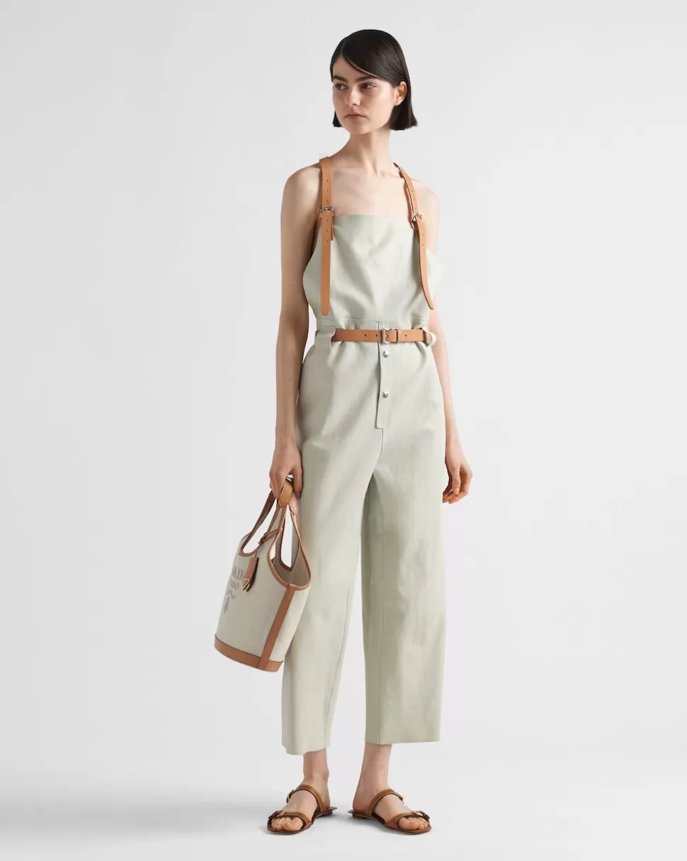 Fashion Prada Latzhose Aus Leder Eis