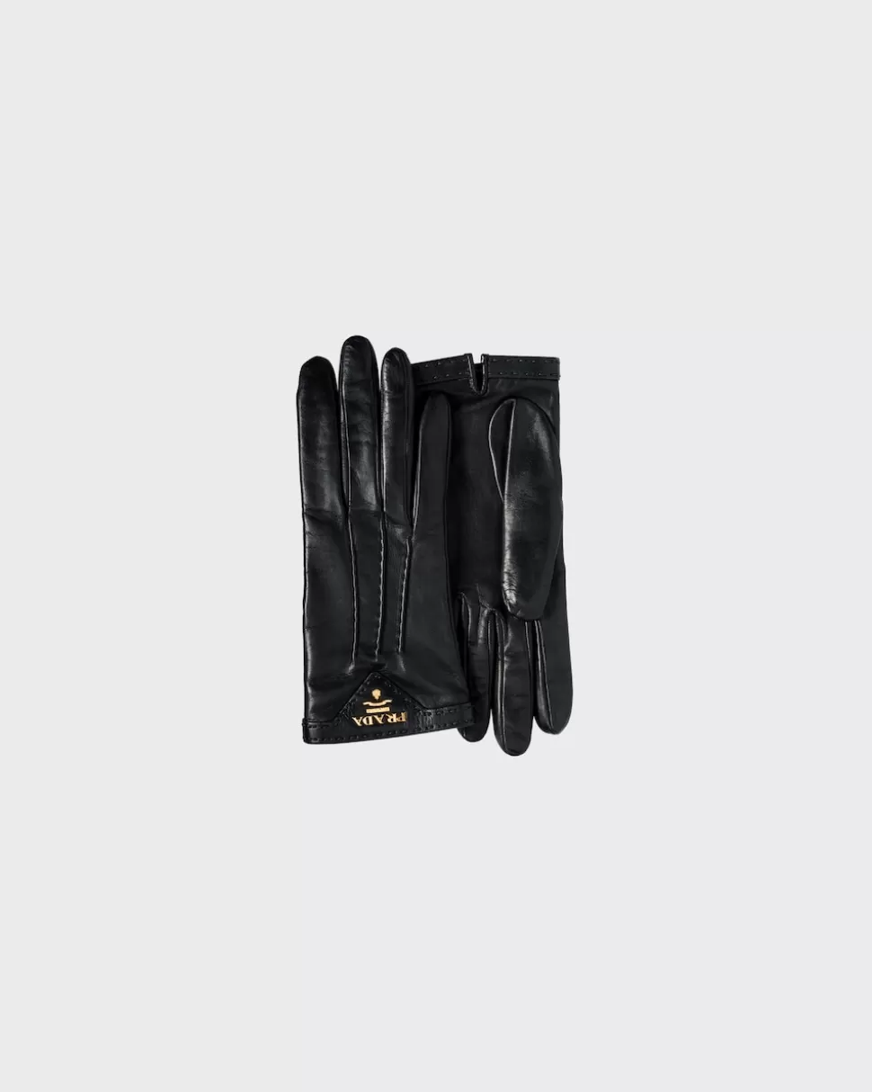 Sale Prada Lederhandschuhe Schwarz