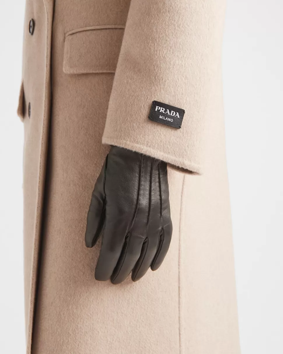 Store Prada Lederhandschuhe Schwarz