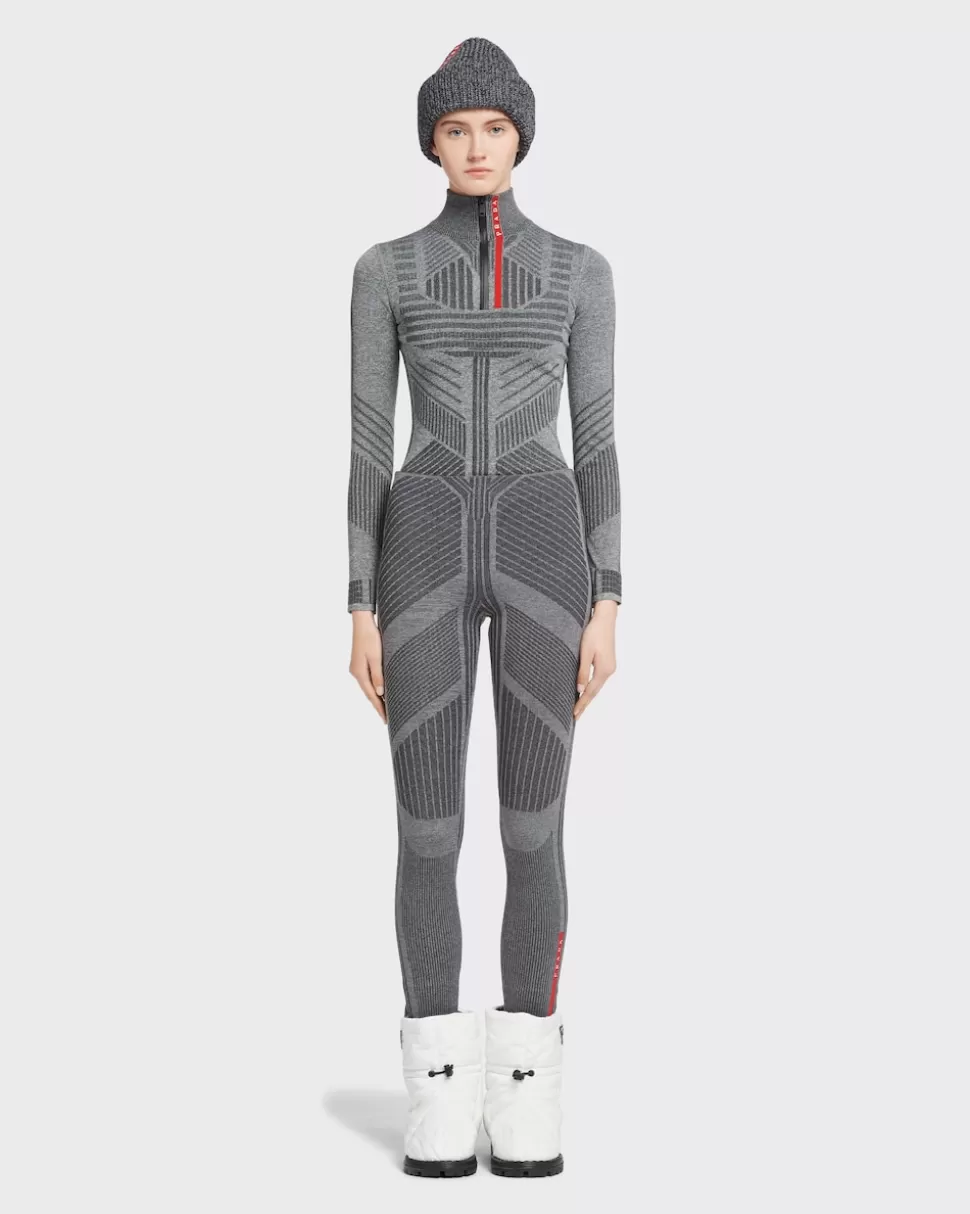 Discount Prada Leggings Aus Tech Rec Re-nylon-piqué Grau